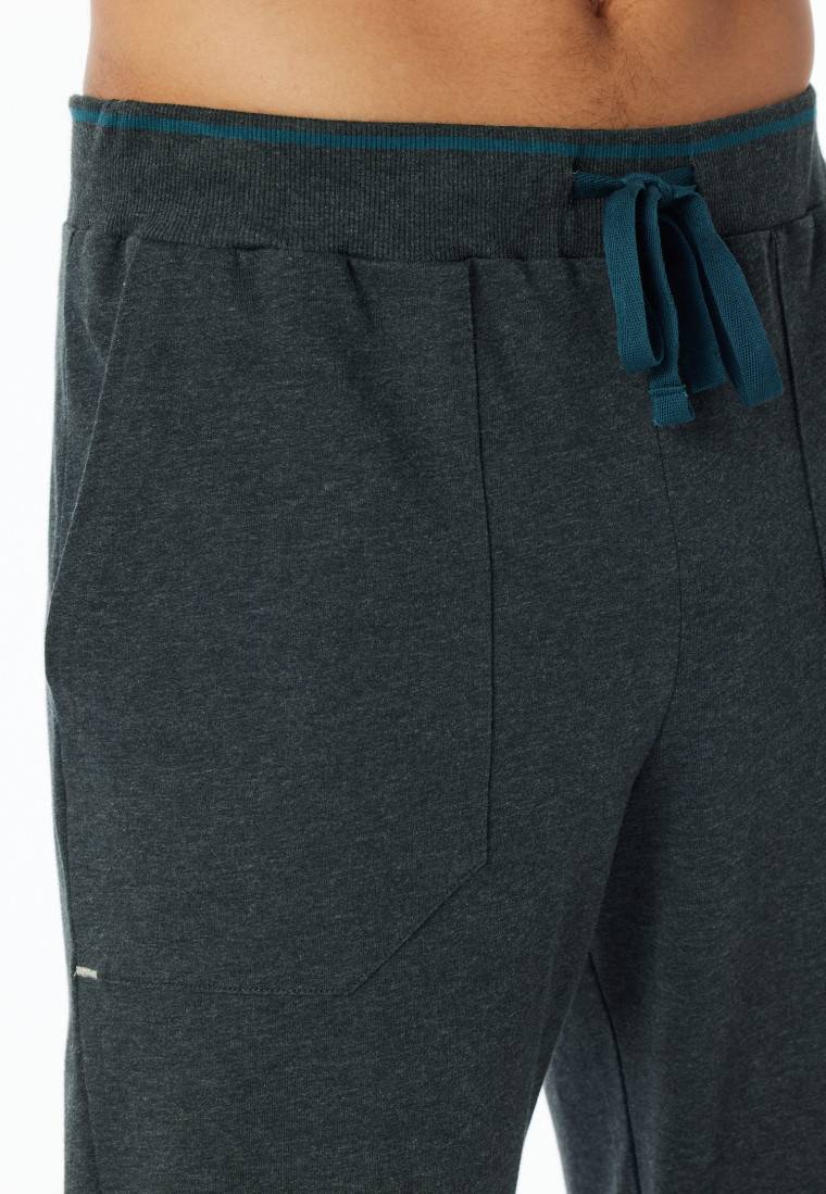 Schiesser Loungehose lang Organic Cotton Bündchen dunkelgrau meliert - Mix+Relax Meist gekauft