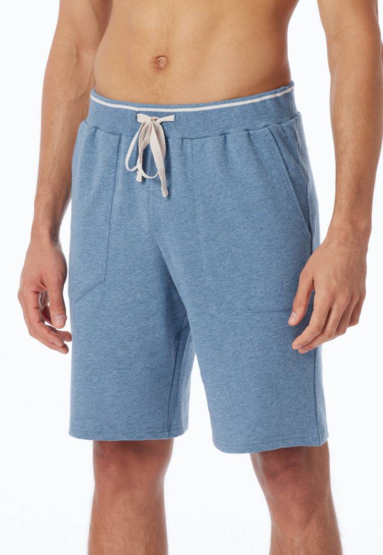 Schiesser Bermudashorts Sweatware Organic Cotton blau-meliert - Mix+Relax Blitzverkäufe