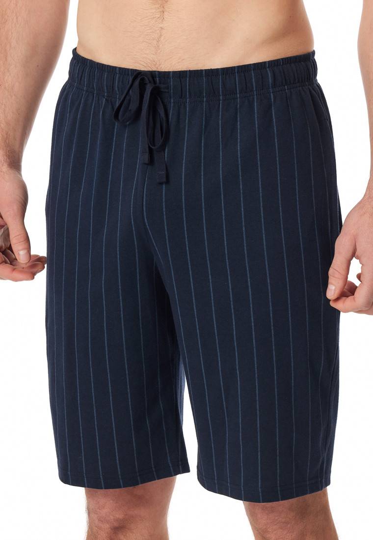 Schiesser Hose kurz nachtblau gestreift - Mix+Relax Fabrik Onlineshop