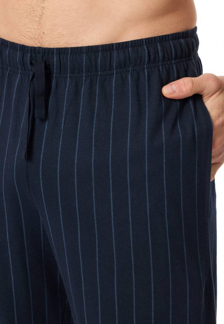 Schiesser Hose kurz nachtblau gestreift - Mix+Relax Fabrik Onlineshop