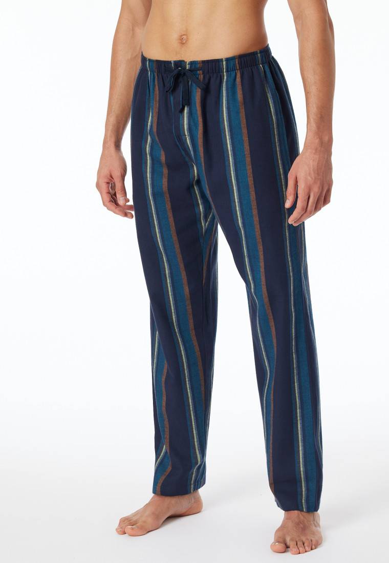 Schiesser Hose lang Flanell Streifen multicolor - Mix+Relax Fabrikpreis