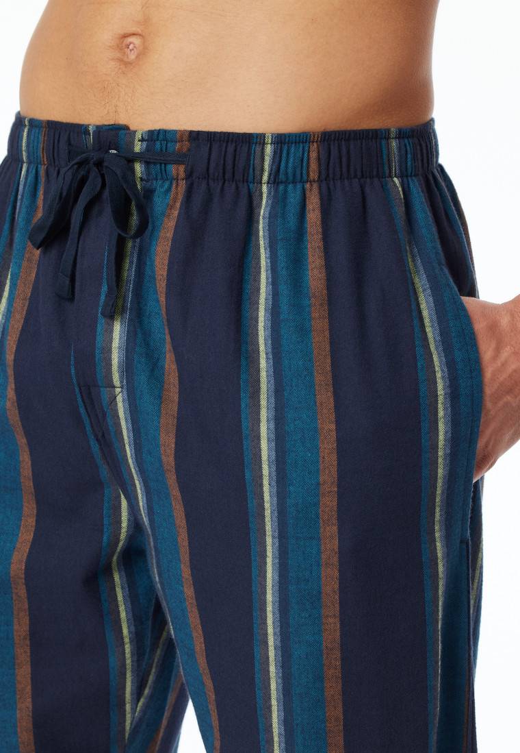 Schiesser Hose lang Flanell Streifen multicolor - Mix+Relax Fabrikpreis
