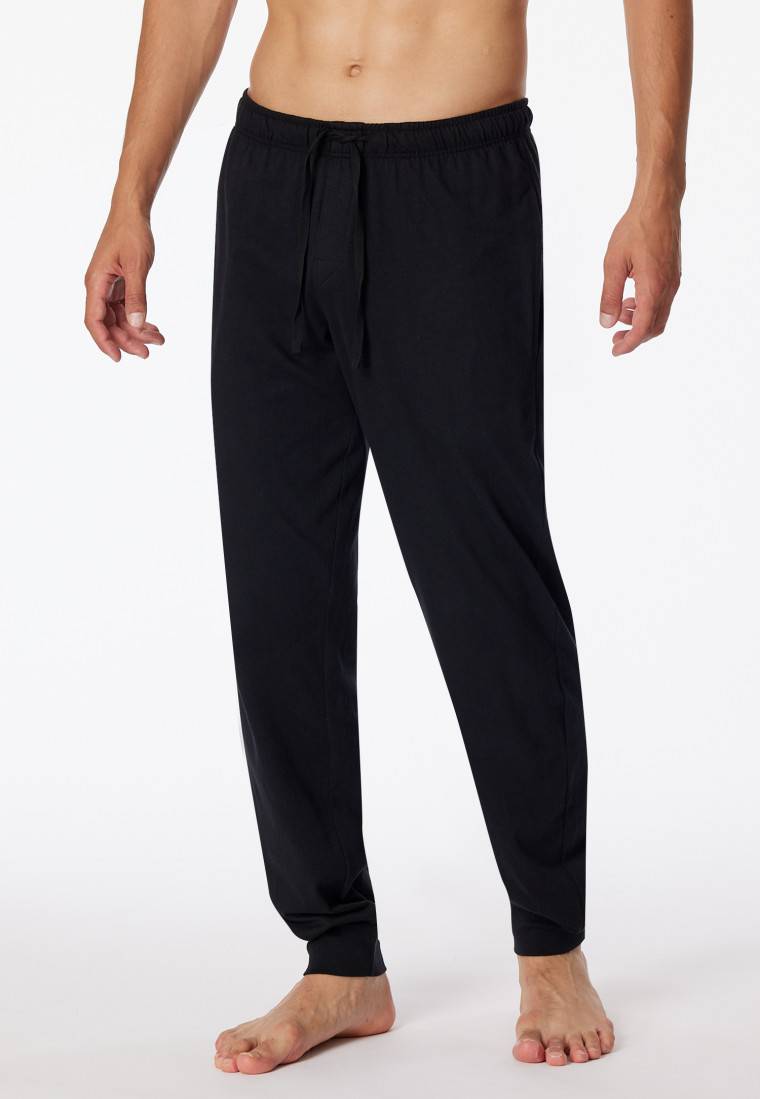 Schiesser Loungehose lang Jersey Bündchen schwarz- Mix+Relax Günstig kaufen