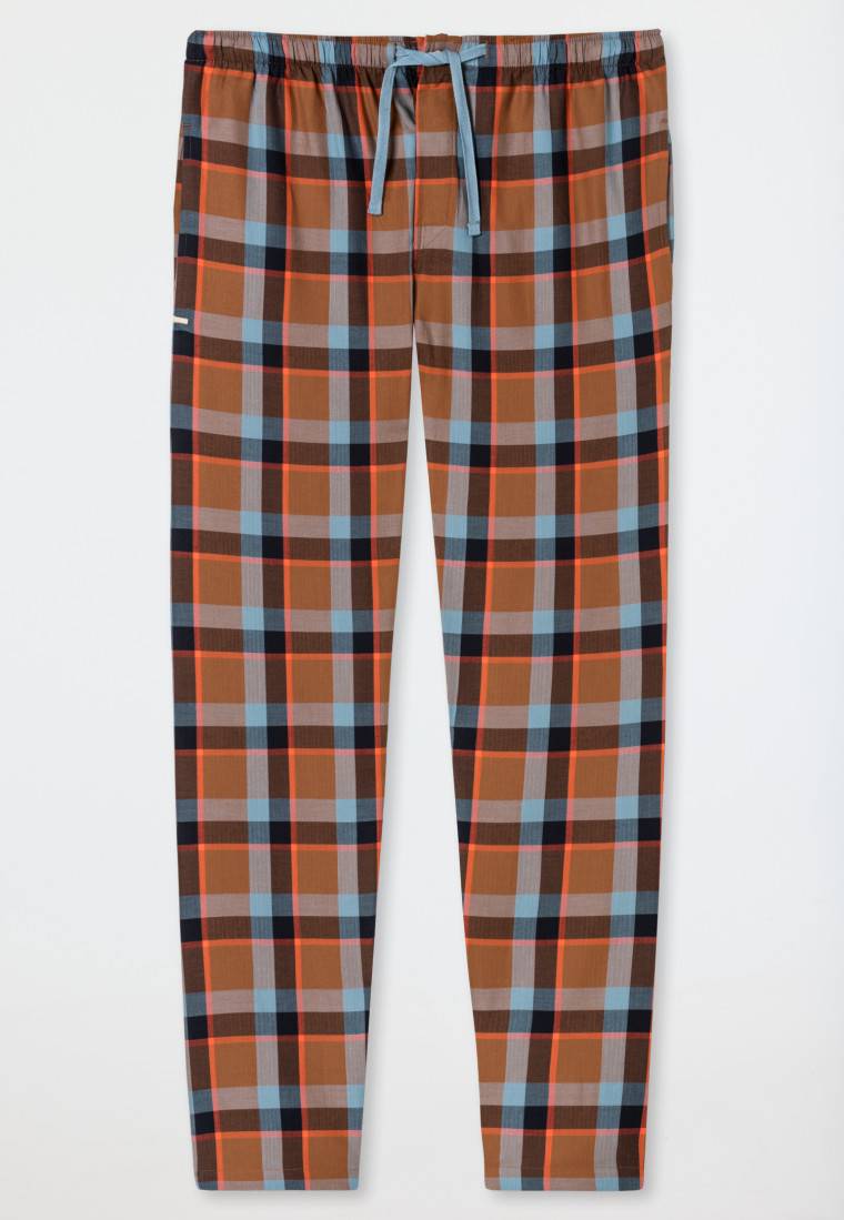 Schiesser Loungehose lang Webware Organic Cotton Karos mehrfarbig - Mix+Relax Versandkostenfrei