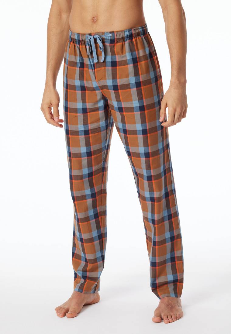 Schiesser Loungehose lang Webware Organic Cotton Karos mehrfarbig - Mix+Relax Versandkostenfrei