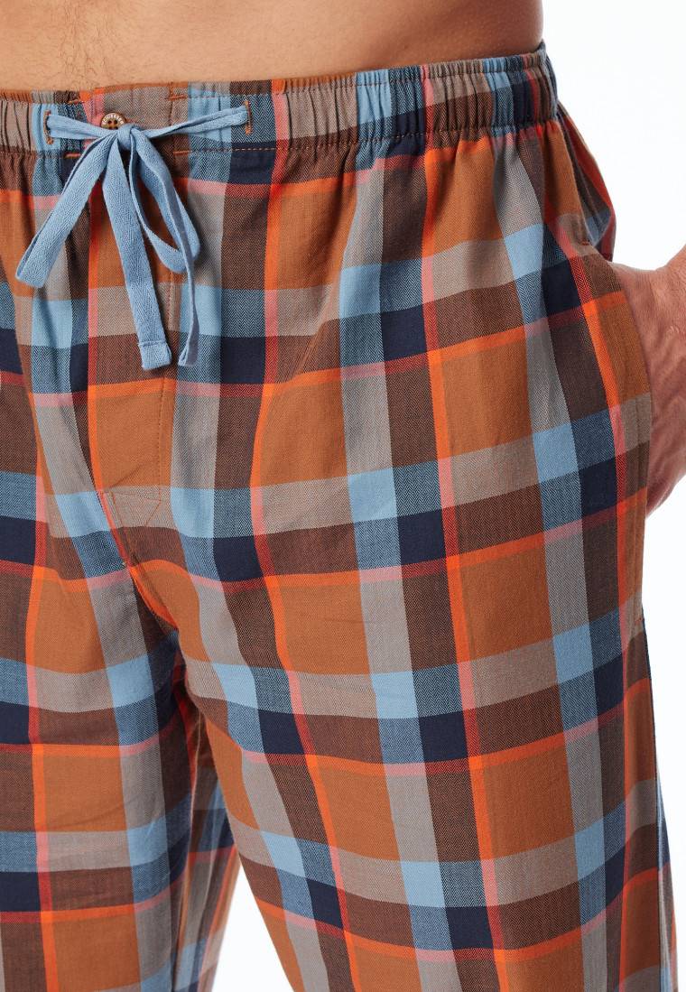 Schiesser Loungehose lang Webware Organic Cotton Karos mehrfarbig - Mix+Relax Versandkostenfrei