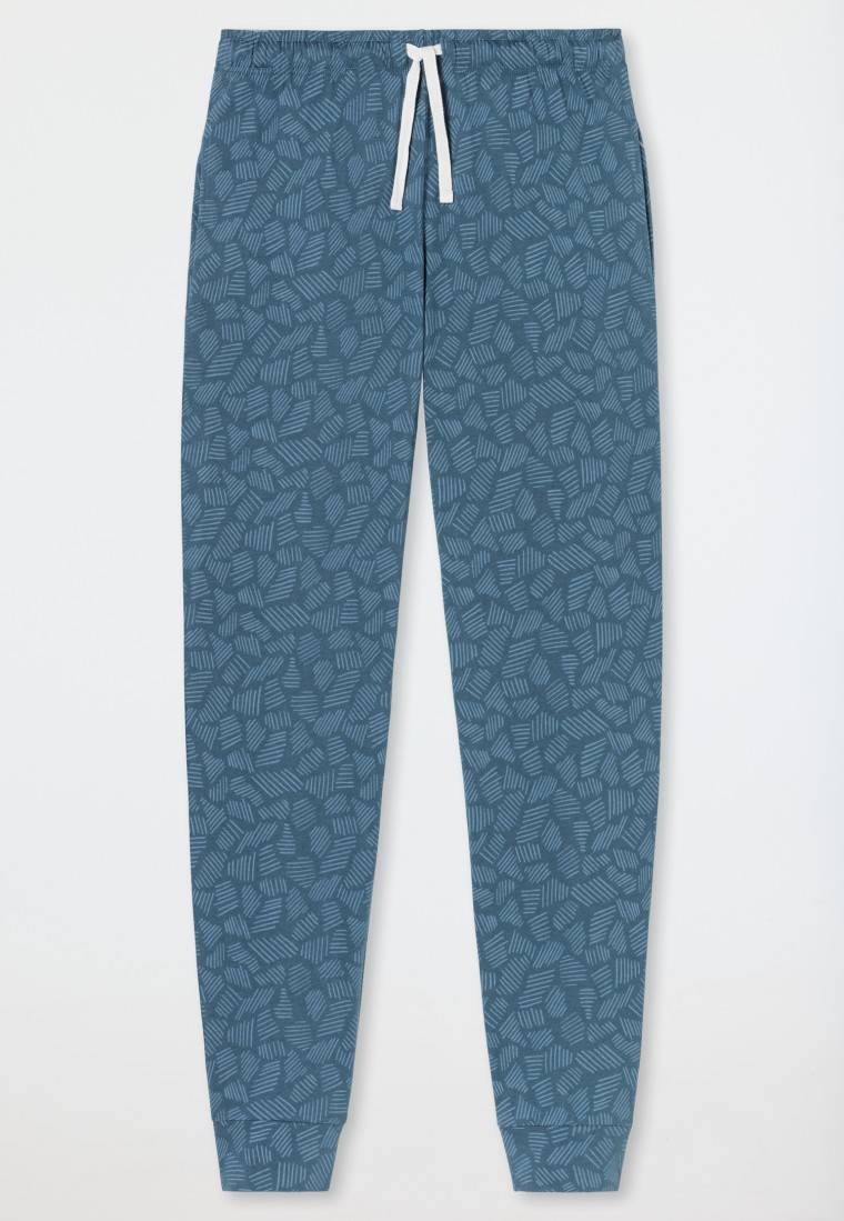 Schiesser Hose lang Jersey Bündchen jeansblau gemustert - Mix+Relax Exklusivangebot