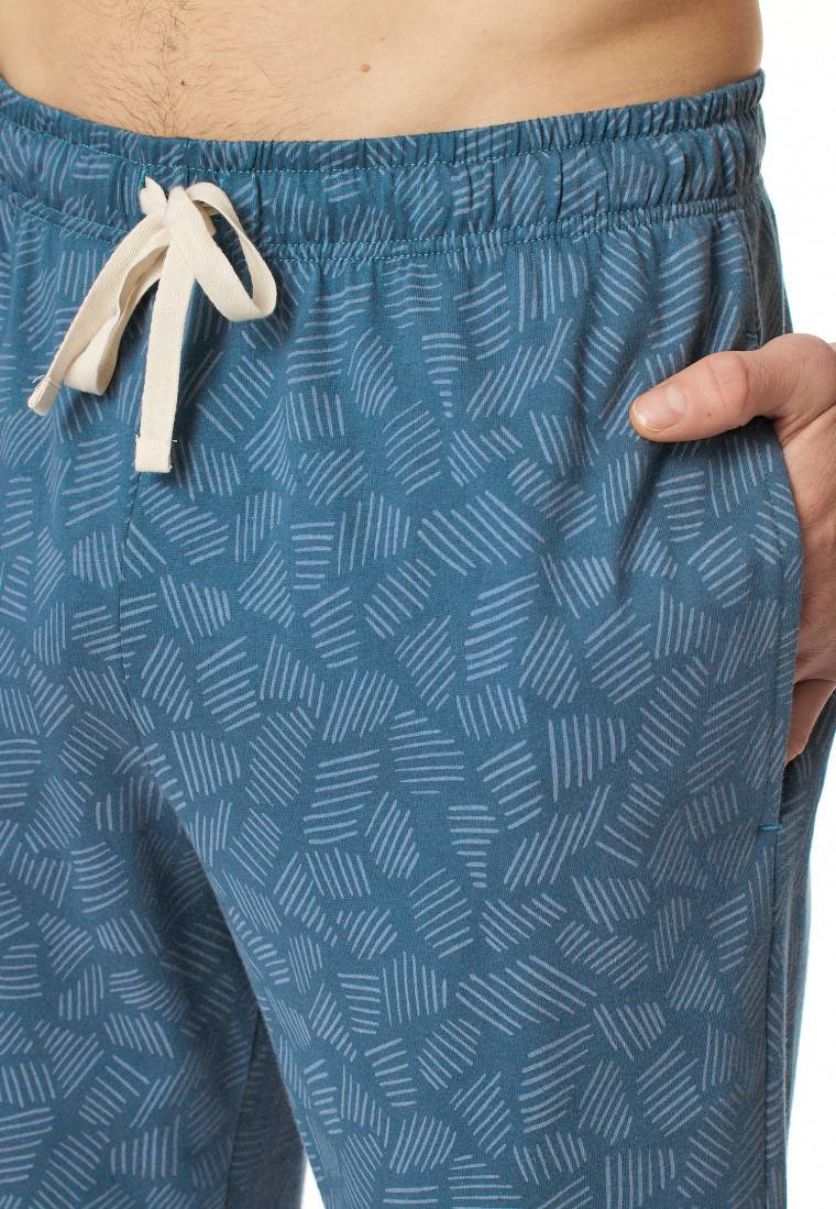 Schiesser Hose lang Jersey Bündchen jeansblau gemustert - Mix+Relax Exklusivangebot