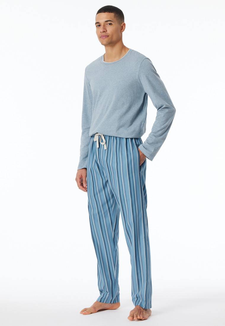 Schiesser Loungehose lang Webware Organic Cotton Streifen mehrfarbig - Mix+Relax Black Friday