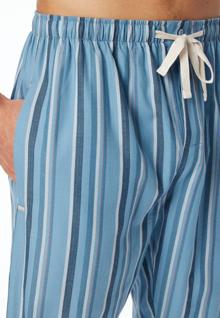 Schiesser Loungehose lang Webware Organic Cotton Streifen mehrfarbig - Mix+Relax Black Friday