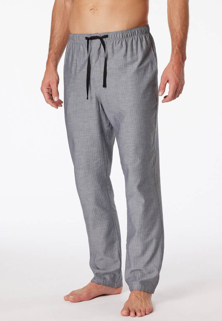 Schiesser Loungehose lang Webware Fischgrat schwarz-gemustert - Mix+Relax Muttertagsangebot