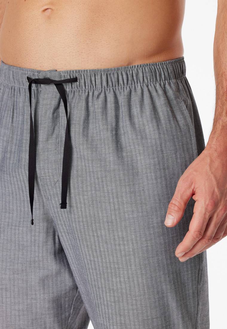 Schiesser Loungehose lang Webware Fischgrat schwarz-gemustert - Mix+Relax Muttertagsangebot