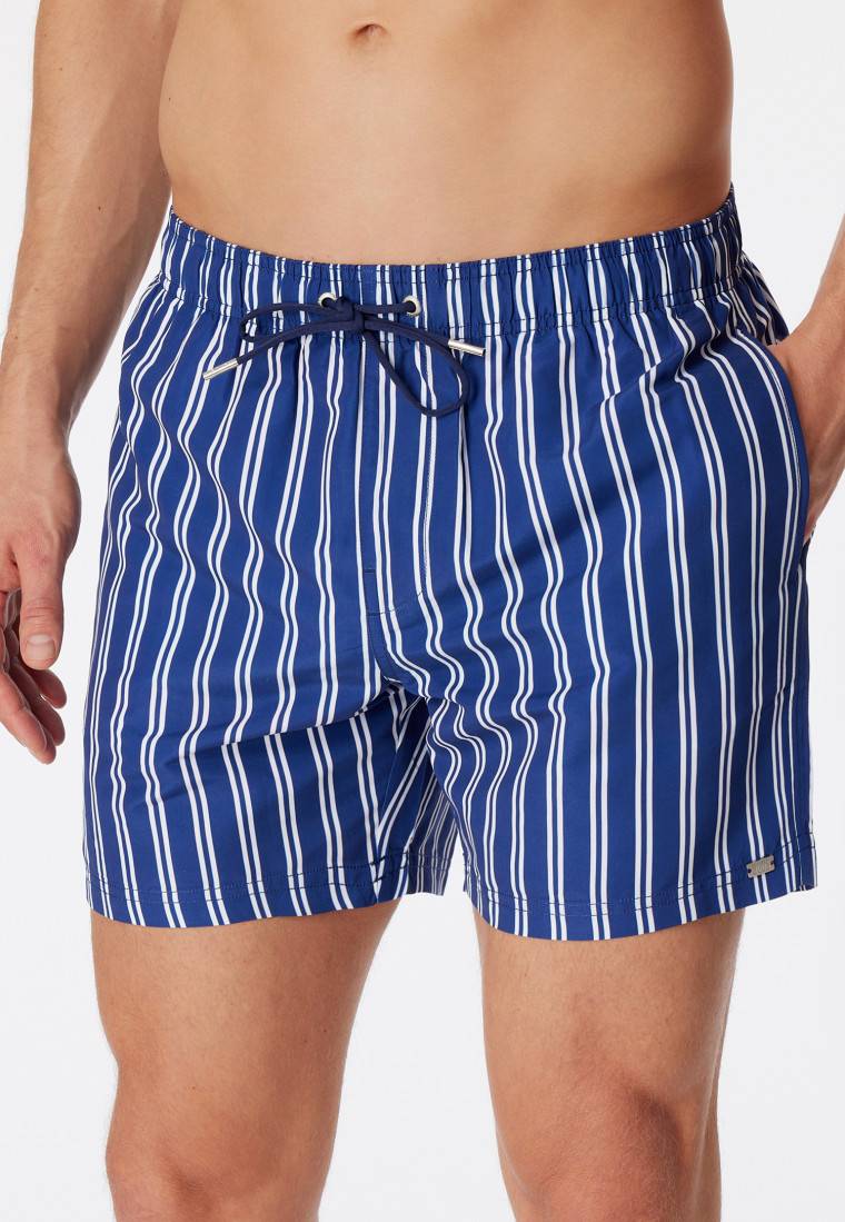 Schiesser Badeshorts Webware gestreift off-white - Classic Swim Jubiläumsangebot