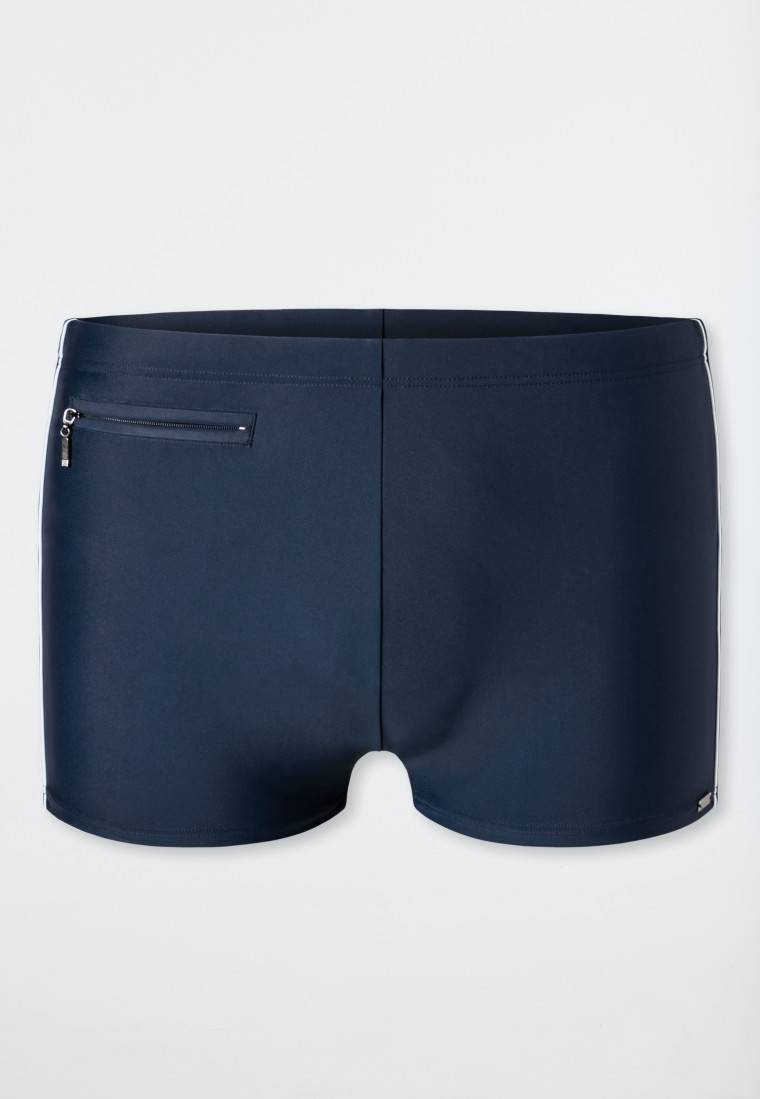 Schiesser Badehose mit Reißverschluss-Tasche Wirkware recycelt feiner Streifen admiral - Nautical Casual Heißer Verkauf