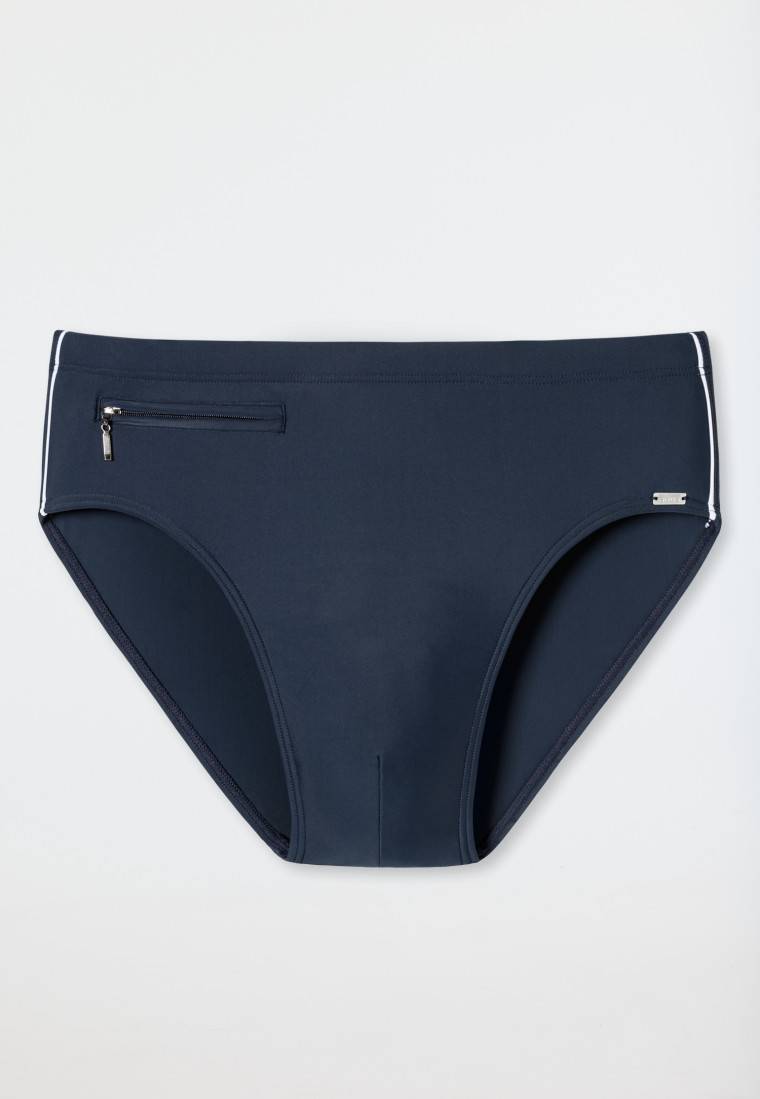 Schiesser Badehose mit Reißverschluss-Tasche Wirkware recycelt feiner Streifen admiral - Nautical Casual Neueste Mode
