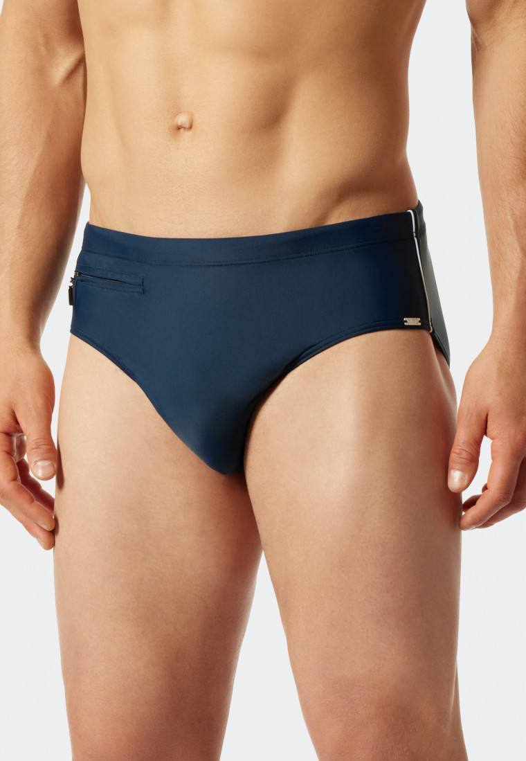 Schiesser Badehose mit Reißverschluss-Tasche Wirkware recycelt feiner Streifen admiral - Nautical Casual Neueste Mode