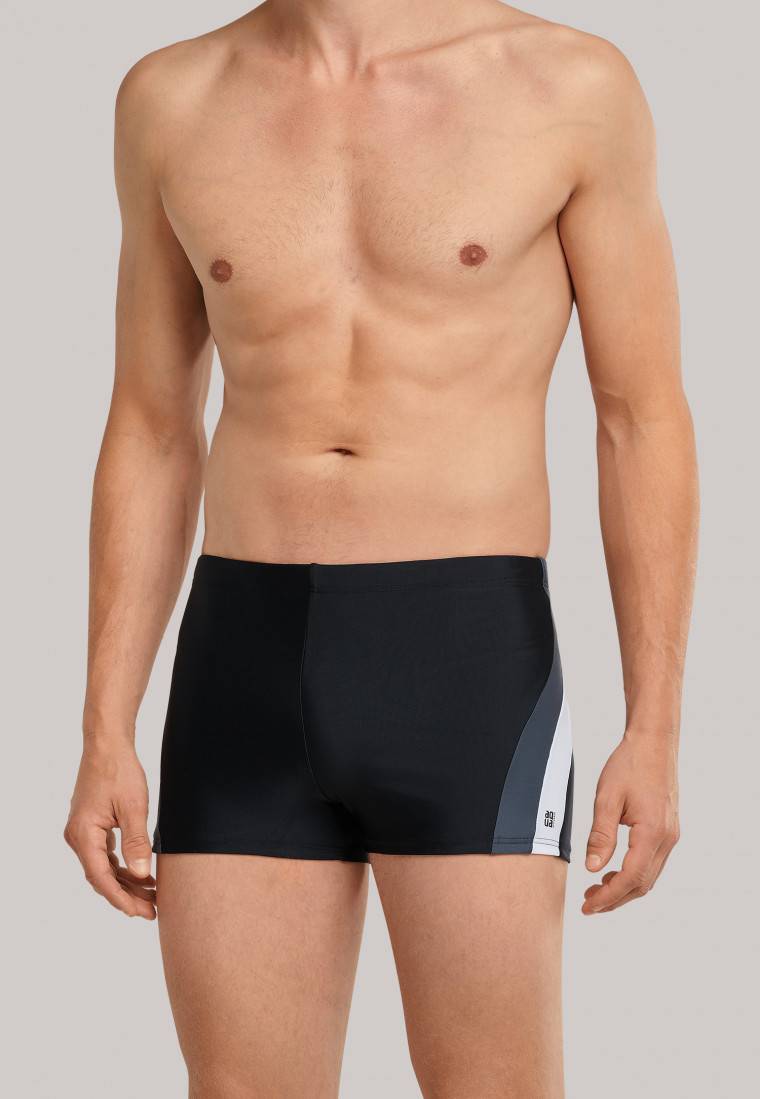 Schiesser Badehose Wirkware recycelt seitliche Streifen schwarz - Nautical Active Blitzangebot