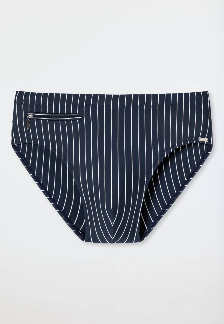 Schiesser Badehose mit Reißverschlusstasche Wirkware recycelt Streifen admiral - Nautical Casual Große Rabatte
