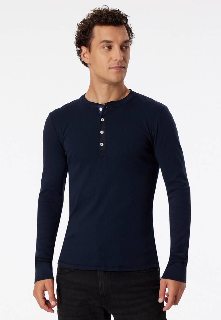 Schiesser Shirt langarm dunkelblau - Revival Karl-Heinz Tägliche Deals