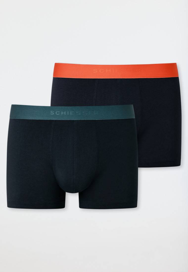 Schiesser Long-Shorts 2er-Pack Organic Cotton Webgummibund mehrfarbig - 95/5 Riesige Ersparnisse