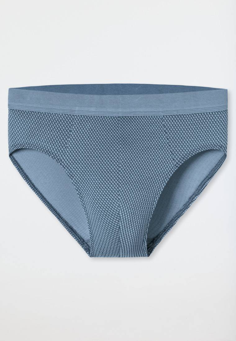 Schiesser Minislip Organic Cotton gemustert blaugrau - Comfort Fit Super Sparpreis