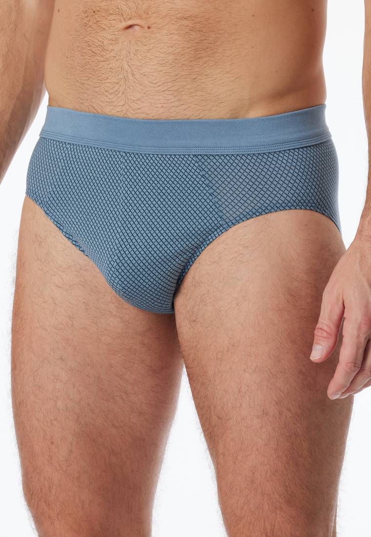 Schiesser Minislip Organic Cotton gemustert blaugrau - Comfort Fit Super Sparpreis
