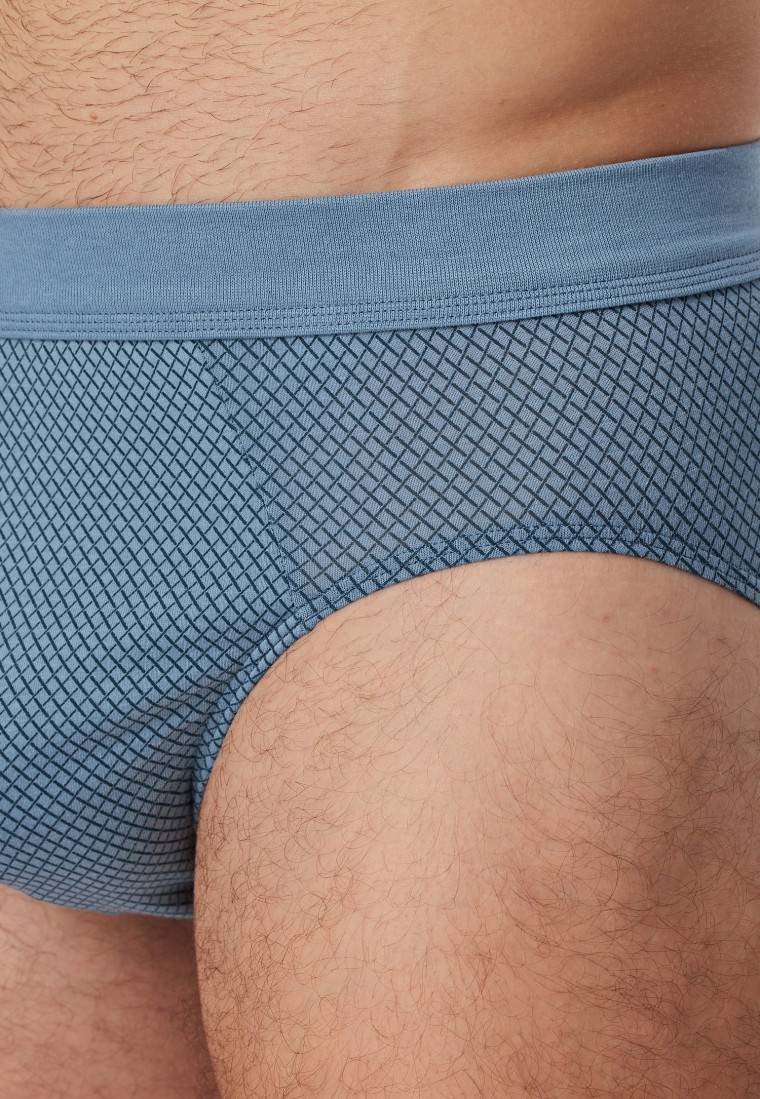 Schiesser Minislip Organic Cotton gemustert blaugrau - Comfort Fit Super Sparpreis
