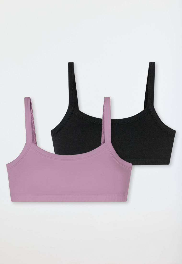 Schiesser Bustiers 2er-Pack schwarz/ violett - Fresh Vibe Neueste Stile