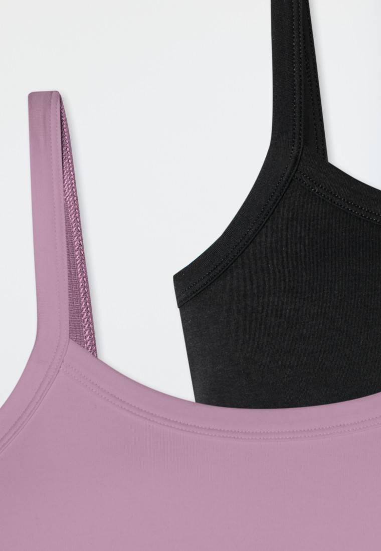 Schiesser Bustiers 2er-Pack schwarz/ violett - Fresh Vibe Neueste Stile