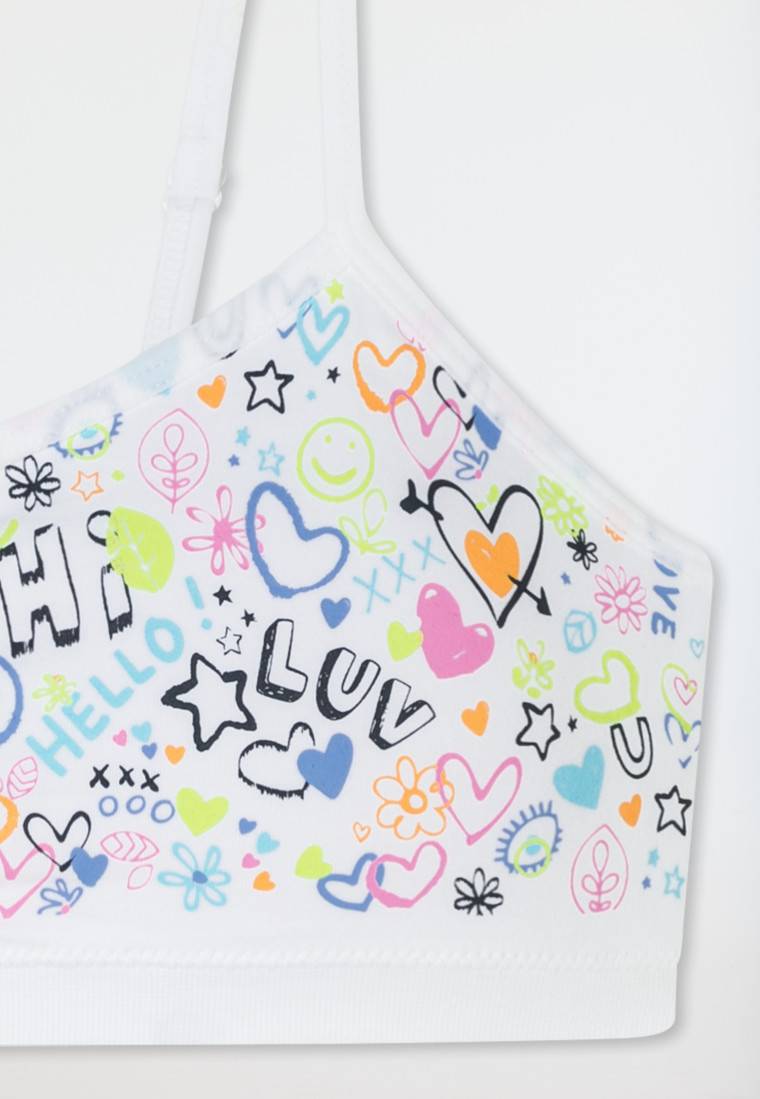 Schiesser Bustier Jersey Herzchen multicolor gemustert - Seamless Letzter Tag