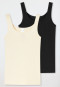 Schiesser Tops 2er-Pack Organic Cotton schwarz / offwhite - 95/5