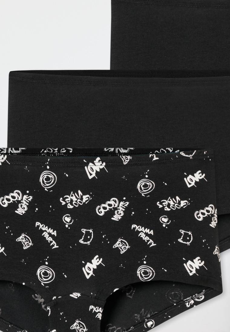 Schiesser Shorts 3er-Pack Organic Cotton schwarz bedruckt - 95/5 Bis zu 55% Rabatt