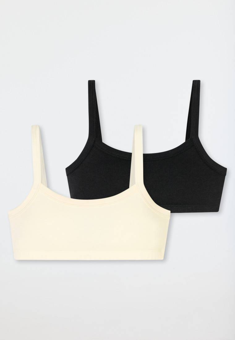 Schiesser Bustiers 2er-Pack schwarz/ creme - Fresh Vibe Riesige Rabatte