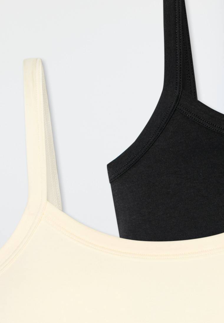 Schiesser Bustiers 2er-Pack schwarz/ creme - Fresh Vibe Riesige Rabatte