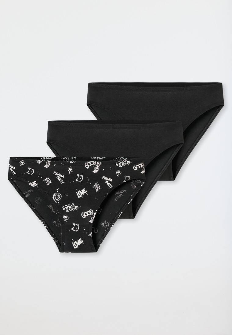 Schiesser Slips 3er-Pack Organic Cotton schwarz bedruckt - 95/5 Begrenzt auf 3 Tage