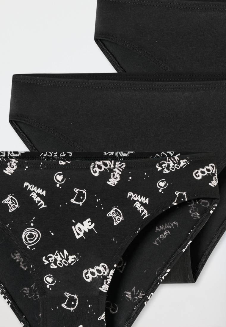 Schiesser Slips 3er-Pack Organic Cotton schwarz bedruckt - 95/5 Begrenzt auf 3 Tage