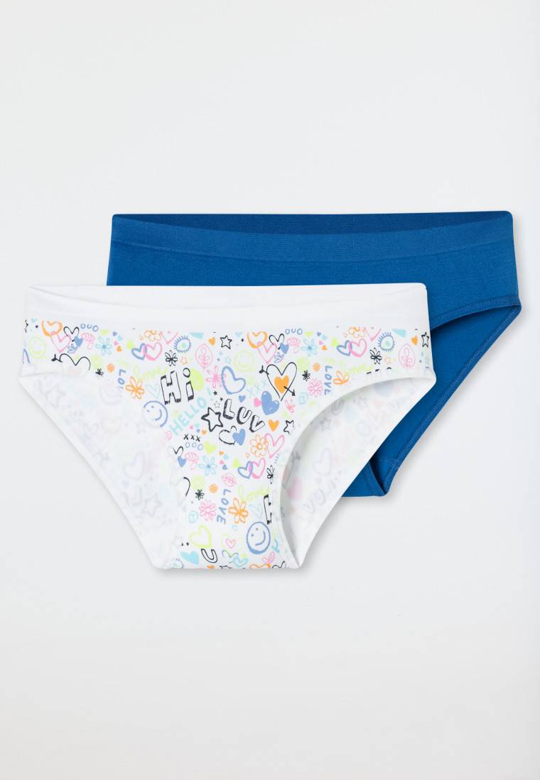 Schiesser Slips 2er-Pack dunkelblau/ mehrfarbig gemustert - Seamless Black Friday Preise