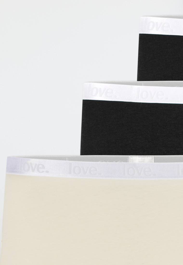 Schiesser Shorts 3er-Pack Organic Cotton schwarz / off-white - 95/5 zollfrei