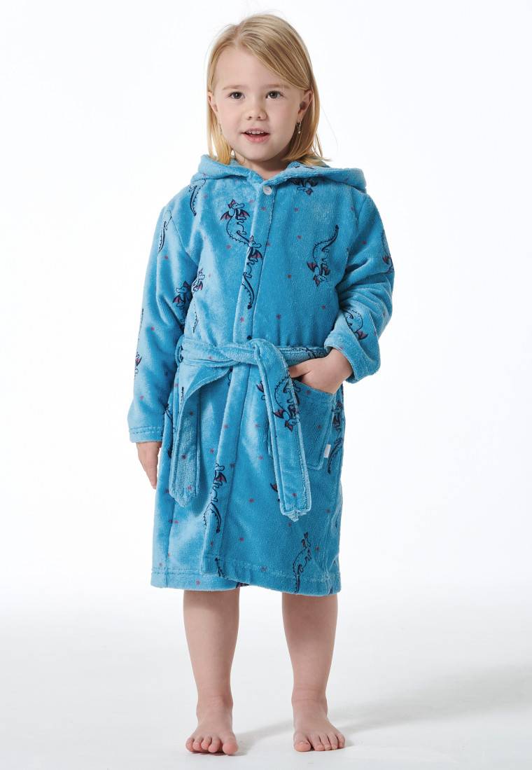 Schiesser Bademantel Velours Drachendruck aquarium - Girls World 50% Rabatt für begrenzte Zeit