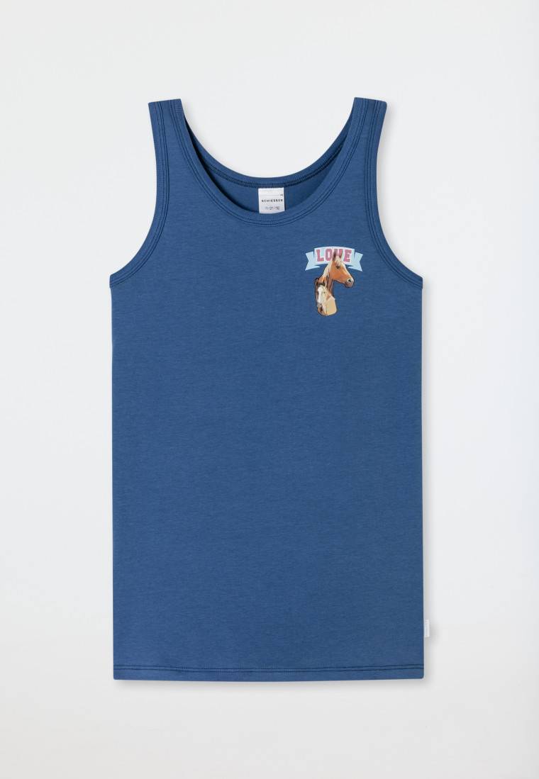 Schiesser Unterhemd Pferd blau - Horse World Outlet