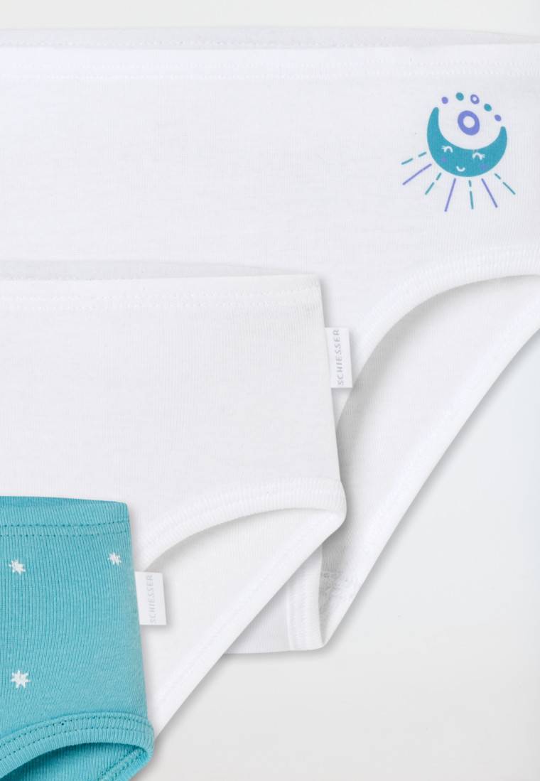 Schiesser Slips 3er-Pack Sterne Monde blau/weiß - Fine Rib im Angebot