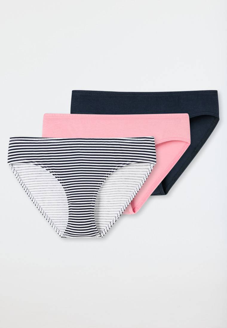 Schiesser Slips 3er-Pack Organic Cotton dunkelblau/ rosa/ geringelt - 95/5 Günstiger Verkauf