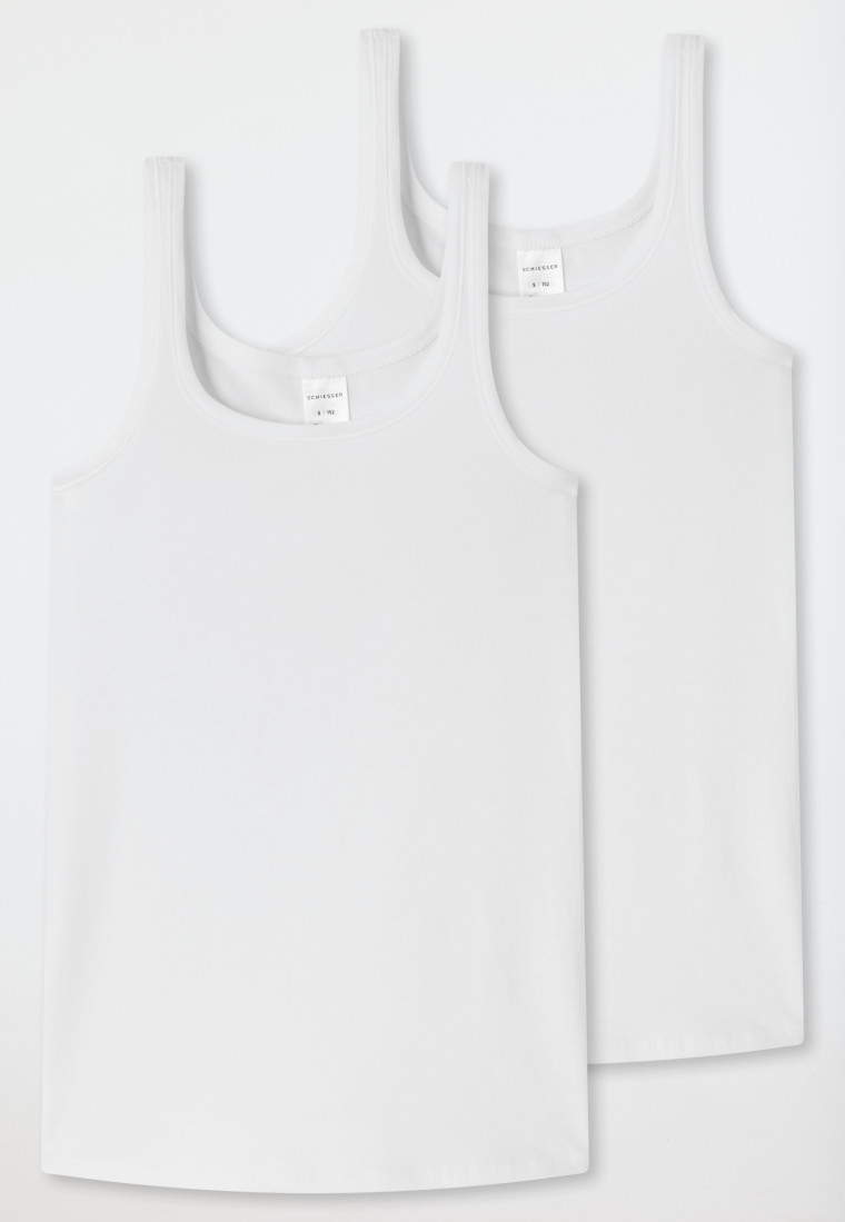Schiesser Tops 2er-Pack Organic Cotton weiß - 95/5 Meist gekauft