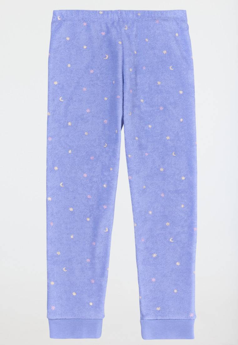 Schiesser Schlafanzug lang Frottee Organic Cotton Bündchen Sterne flieder - Girls World Rabatt