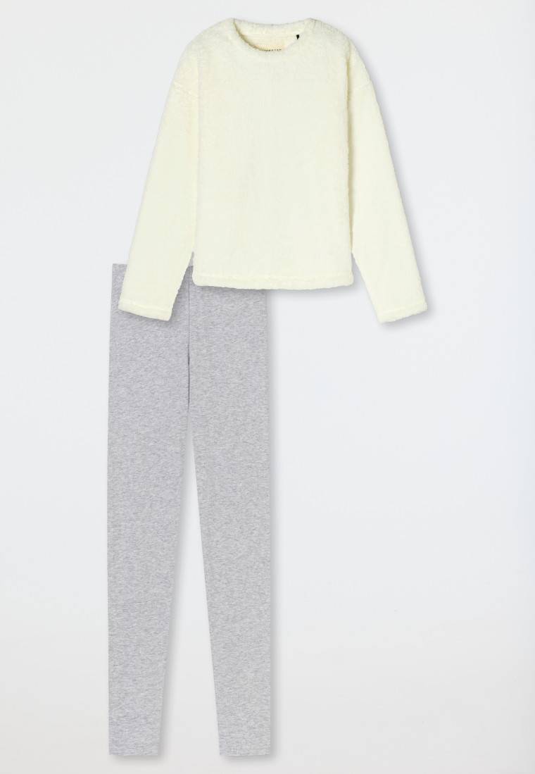 Schiesser Schlafanzug lang Fleece off-white - Teens Nightwear Versandkostenfrei