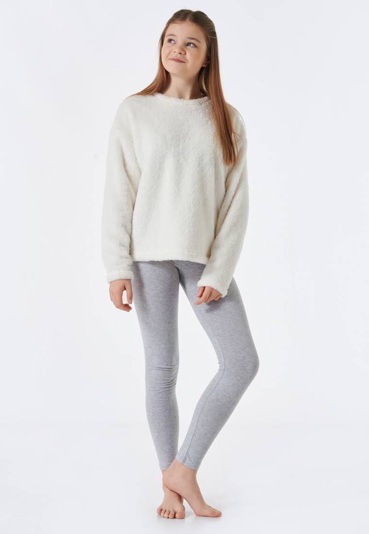Schiesser Schlafanzug lang Fleece off-white - Teens Nightwear Versandkostenfrei