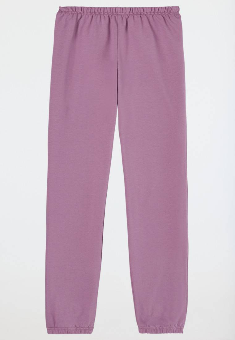 Schiesser Schlafanzug lang Sweatwear Bündchen mauve - Nightwear Jubiläumsangebot
