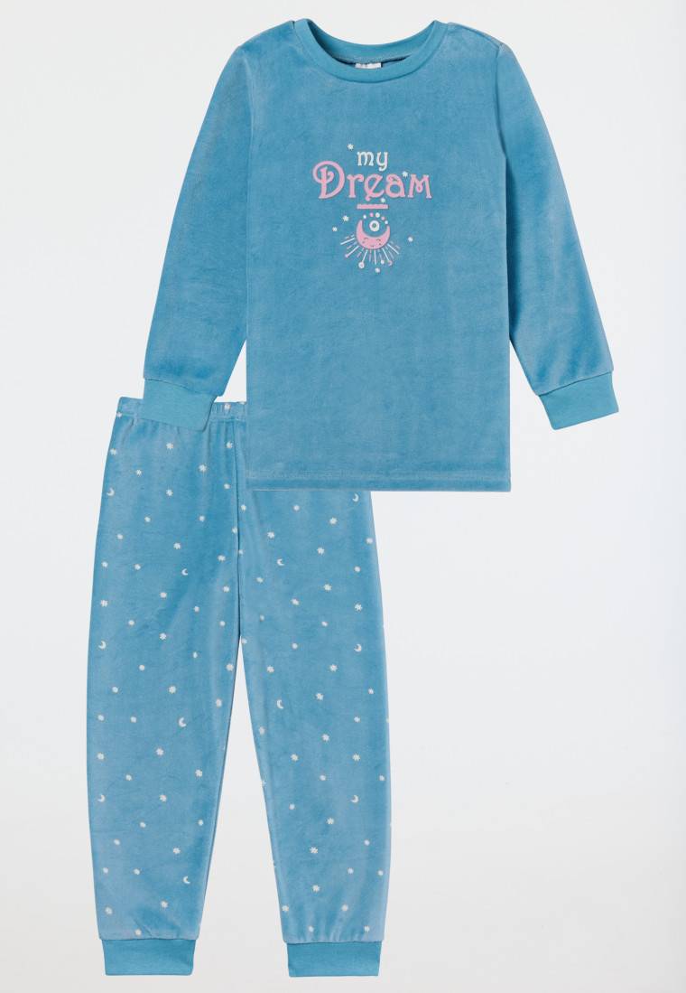 Schiesser Schlafanzug lang Velour Bündchen Sterne aquarium - Girls World Bestseller