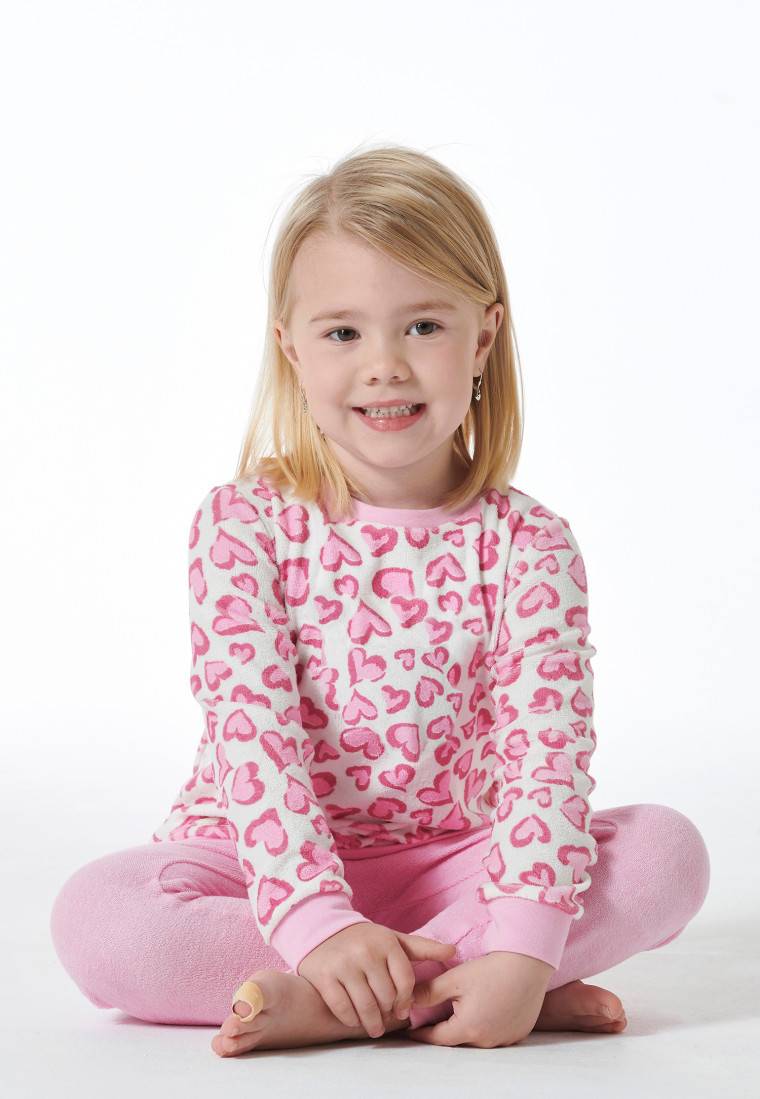 Schiesser Schlafanzug lang Organic Cotton Bündchen Herzen rosé - Girls World Letzte 3 Tage