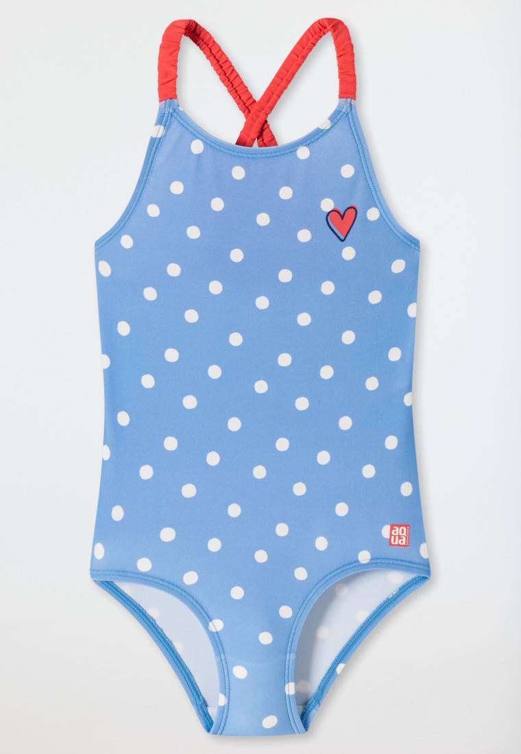 Schiesser Badeanzug Wirkware Punkte hellblau - Aqua Kids Girls Bis zu 50% Rabatt